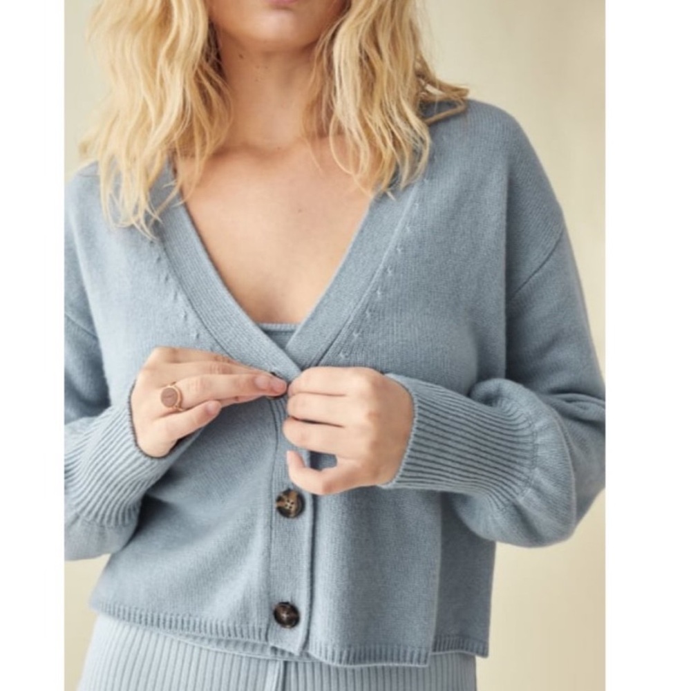 Reformation Cashmere Cardigan and Tank Set